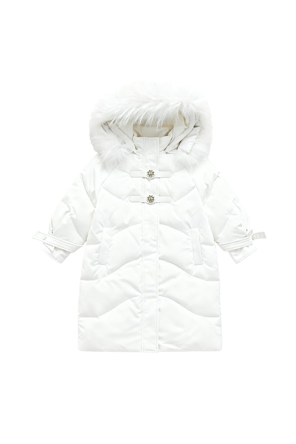 Girls Kids Heavyweight Hooded Puffer Jacket Quilted Waterproof Down Winter Coat Warm Outerwear for 5-16 Years