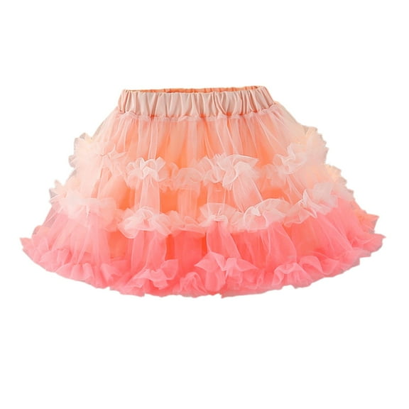 XXWXYD Girls Layered Tutu Skirt Rainbow Ruffle Ballet Skirt Fluffy Tulle Mini Dance Skirt Toddler Kids 𝖢arnival Dress Part𝗒