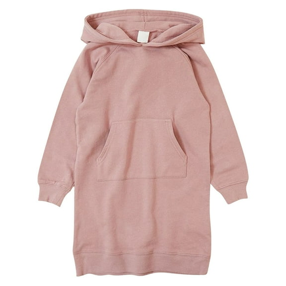 XXWXYD Girls Long Hooded Sweatshirt Pullover Hoodie Dress with Pockets Casual Tunic Style Top for Kids Autumn Winter Cozy Fashion Outerwear
