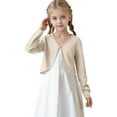 thumbnail image 1 of XXWXYD Girls Long Sleeve Cardigan Little Girls Cute Dressy Cardigan Tops Kids Cropped Bolero Shrugs Cover Up Fall Outfits, 1 of 6