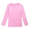 thumbnail image 1 of XXWXYD Girls Long Sleeve Cotton Shirt Crewneck Basic Tee Soft Comfortable Plain Top Everyday Casual Wear for Kids Teens, 1 of 3