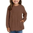 thumbnail image 1 of XXWXYD Girls Long Sleeve Crewneck Sweaters Loose Knit Tops with Pocket Soft Yarn Fall Tunic Casual Solid Color Clothes 3-14 Years, 1 of 7