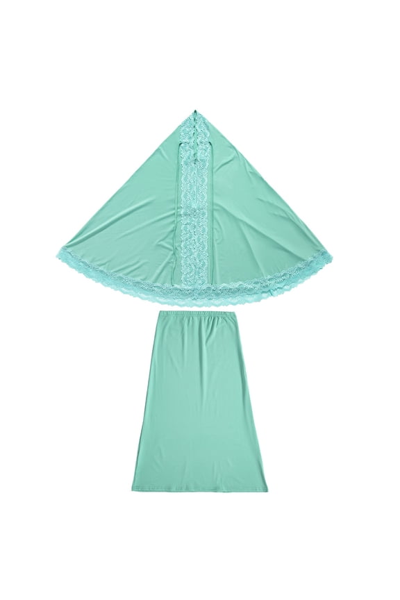 Girls Musli𝗆 Prayer Hijab Dress Hooded Abaya Full Cover 𝖨slamic 𝖣ubai Modest Robe Ramadan Clothing Khimar Outfit Traditional