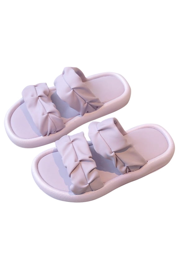 Girls Open Toe Breathable Slippers, Soft 𝖢ozy Summer Indoor Outdoor Slip-On House Shoes with Non-Slip Sole