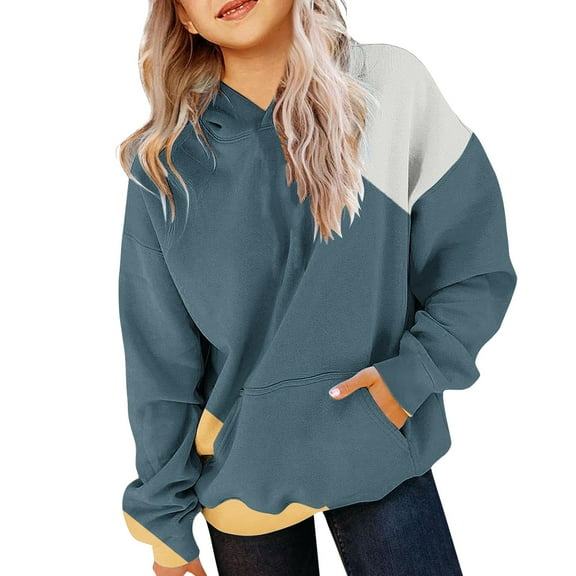 XXWXYD Girls Oversized Cute Hoodie Long Sleeve Drawstring Gradient Pullover Sweatshirt Cozy Fleece Teen Tops