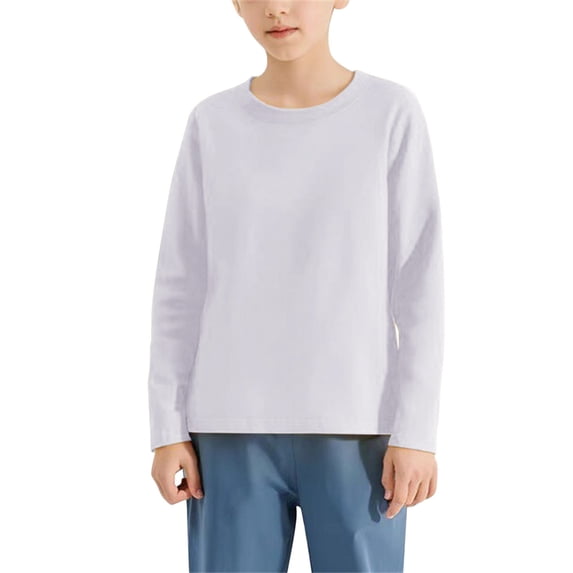 XXWXYD Girls Oversized Tshirts Kids Long Sleeve Crewneck Shirts Fall Tops Tees School Children's Tshirts With Bottom Sleeves 5-14Years