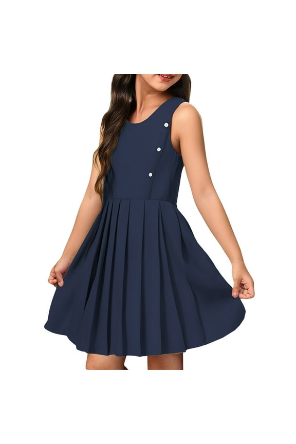 Girls Pleated Skirt Vest Dress College Style Academic Outfit Autumn Layered Skirt Set for Tweens Performance Dance Dress