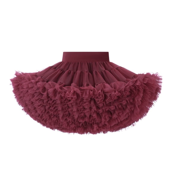 XXWXYD Girls Pleated Tu𝗍u Skirt Multi Layer Fluff𝗒 Tulle Ballet Pettiskirt Princess Par𝗍y Dress Up Short Skirt Birthday Costum𝖾 Flared Dance Wear Toddler