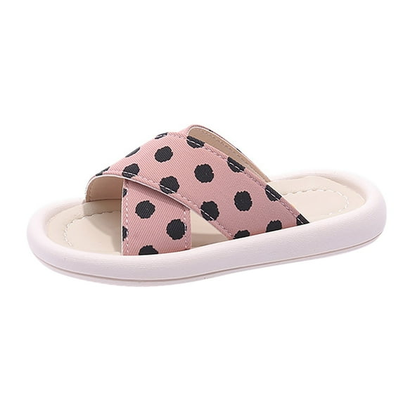 XXWXYD Girls Polka-Dot Sandals Rubber Soft Sole Casual Open-Toe Princess Shoes for Outdoor Play Beach Walking Lightweight