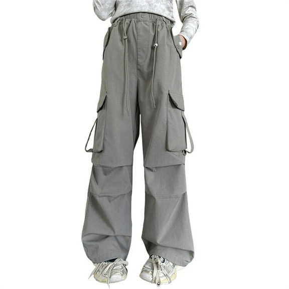 XXWXYD Girls Retro Overalls Pants with Big Pockets Wide Leg Loose Fit Denim Jumpsuits Spring-Summer-Autumn Casual Streetwear for Tweens Y2K Fashion Pants