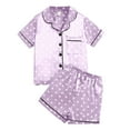 thumbnail image 1 of XXWXYD Girls Summer Love Print 2-Piece Pajama Set Short Sleeve Button-Down Top & Shorts Comfy Sleepwear Cotton Blend Lounge Set for Teens, 1 of 7