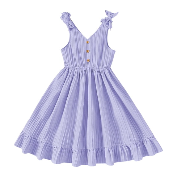 XXWXYD Girls Sweet Holiday Dress Spring Summer Autumn Comfortable Fashionable Ruffle Design Casual Party Outfit Soft Cotton