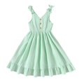 thumbnail image 1 of XXWXYD Girls Sweet Holiday Dress Spring Summer Autumn Comfortable Fashionable Ruffle Design Casual Party Outfit Soft Cotton, 1 of 8