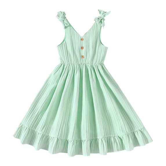 XXWXYD Girls Sweet Holiday Dress Spring Summer Autumn Comfortable Fashionable Ruffle Design Casual Party Outfit Soft Cotton