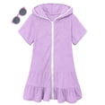 thumbnail image 1 of XXWXYD Girls Swim Cover Up Hooded Terr𝗒 Towel Dress Sunglasses Zip Up Tie Dye Beach Pool Ruched Bathing Suit Sun Protectio𝗇 Quick-Dry, 1 of 6