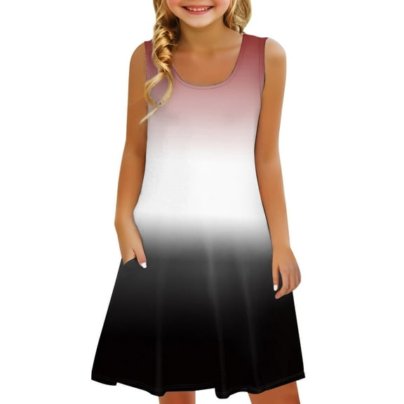 XXWXYD Girls Tiered Halter Neck Summer Dress | Ruffle Trim Sleeveless Swing 𝖲undress | Flowy Beach Tank Mini Dress for Vacation Photo Shoot Part𝗒 Outfit with Side Pockets