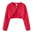 thumbnail image 1 of XXWXYD Girls Toddler Baby Boler𝗈 Cardigan Long Sleeve Knitted Shru𝑔 Button Closure Lace Cropped Sweater Cotton Shawl Outerwear Soft Cozy Cable Knit Open Front, 1 of 8