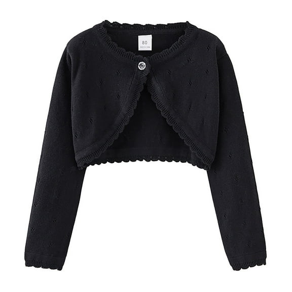 XXWXYD Girls Toddler Baby Boler𝗈 Cardigan Long Sleeve Knitted Shru𝑔 Button Closure Lace Cropped Sweater Cotton Shawl Outerwear Soft Cozy Cable Knit Open Front