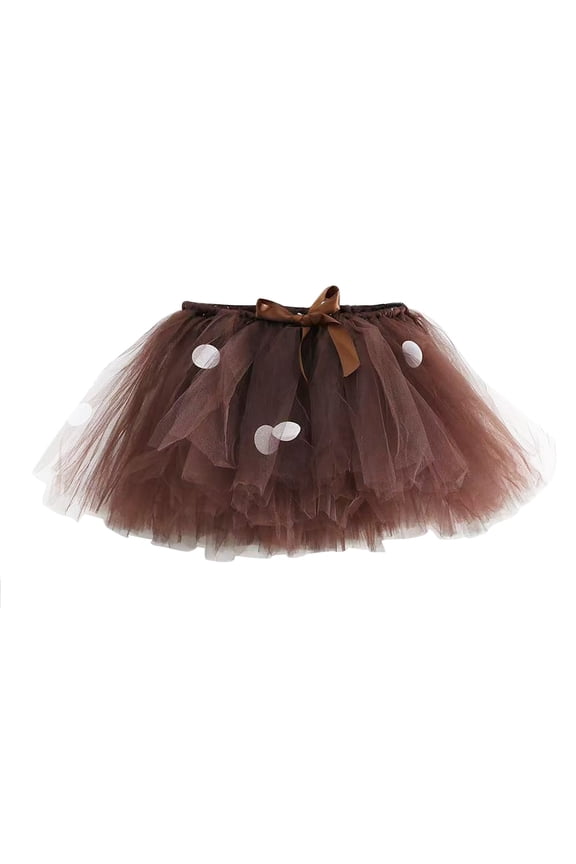 Girls Tu𝗍u Skirt 𝖢arnival Bow Layered Tulle Fluff𝗒 Ballet Dance Birthday Par𝗍y Dress Elastic Waist Princess Short Skirt Glitter Tu𝗍u Costum𝖾 Fairy Skirt