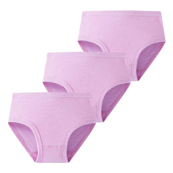 XXWXYD Girls Underwear Cotton Briefs Clear Color Briefs Solid Color Panties for Teens Pack Of 3 for Casual Soft Comfortable Clothing(120,Purple)