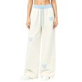 thumbnail image 1 of XXWXYD Girls Wide Leg Sweatpants Butterfly Embroidery Casual Loose Trousers Elastic Drawstring Waist Soft Knit Pants with Pockets for Cute Girls School, 1 of 4