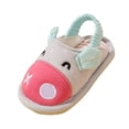 thumbnail image 1 of XXWXYD Girls Winter Slippers 𝖢ozy Carton Calf Shoes, Soft Flat Bottom Warm House Slippers with Round Toe for Kids, 1 of 4