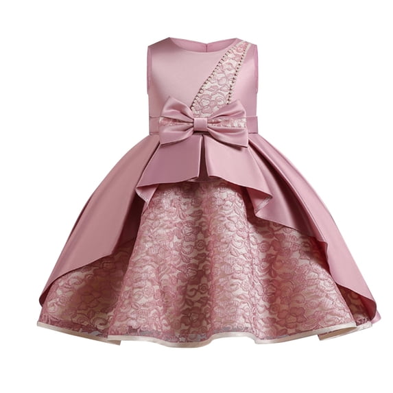 XXWXYD Girls š„loral Lace Satin Dresses Ball Gowns Princess Dress Pageant Wedding Paršy Double Layer Bow Sash Toddler Kid Formal Gown Celebration Dress Special Occasion