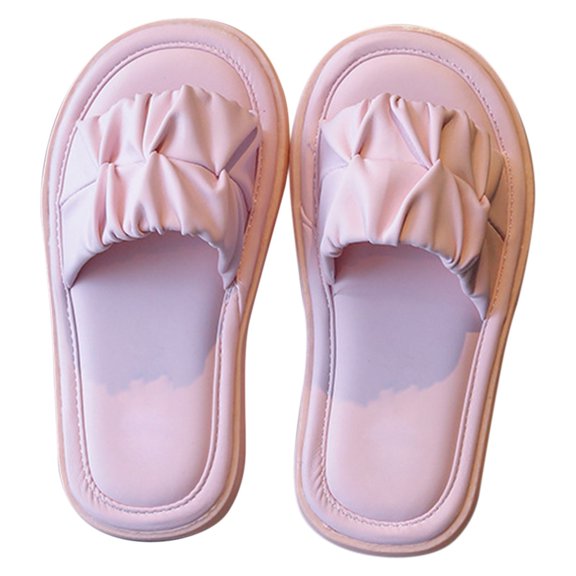 XXWXYD Girls 𝖢ozy Open Toe Slippers, Soft Breathable Summer Indoor Outdoor Slip-On House Shoes with Comfort Arch