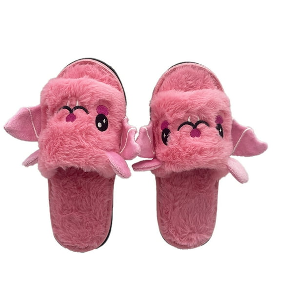 XXWXYD Halloween Plush Bat Slippers for Kids - Carton Animal Costume Party Shoes for Boys & Girls, 𝖢ozy Indoor Winter Fall Themed Footwear