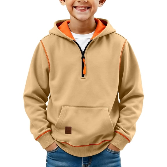 XXWXYD Hoodies for Teen Boys Fall Winter Clothes Half Zip Pullover Long Sleeve Hooded Sweatshirts Cute Hoodie Sweatshirt Unisex Kids Hoodies Back-to-School