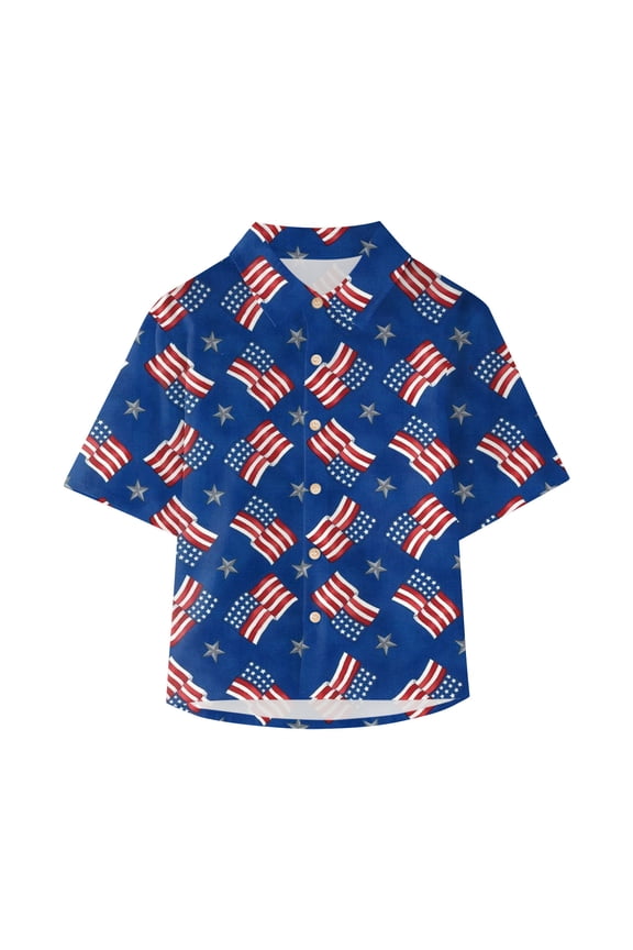 Independence Day Toddler T-Shirt American Flag Graphic Short Sleeve Top for Boys Girls Patriotic Pool Party & Family BBQ Celebration Outfit (11-12 Years,Blue)