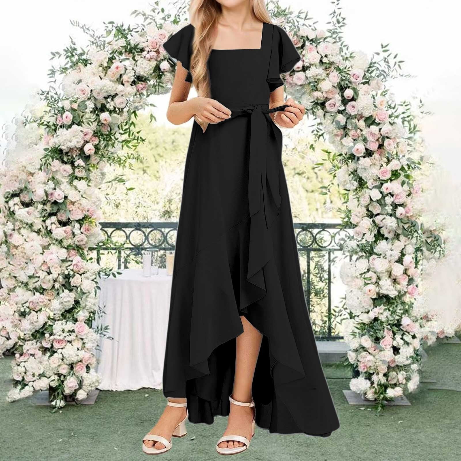 junior gowns and formal dresses Xxwxyd Junior Bridesmaid Dresses for Teen Girls Chiffon Flower Girl Dress, Wedding Pary Pageant Gowns Formal Dress with Short Sleeves, Elegant Special