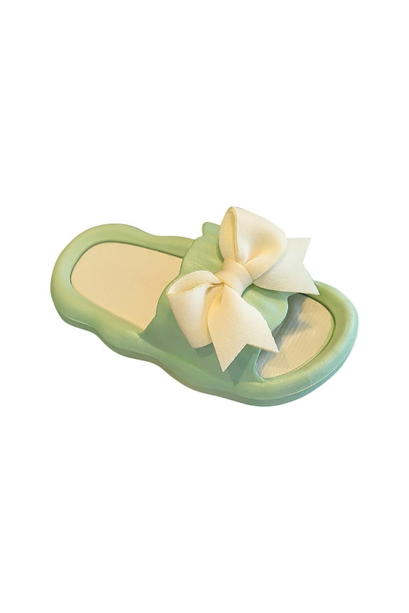 Kawaii Platform Slides for Girls | Bow Flip Flops | Thick Cushion Cloud Sole Home Sandals Fashion-Forward Design