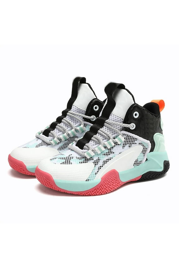 Kid's Basketball Shoes Boys Sneakers Girls Trainers Comfort High Top Basketball Shoes For Boys(Little Kid/Big Kid) Classic Versatile Non Slip Comfortable Shoe(9-9.5 Years,Male)