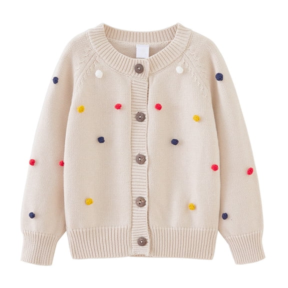 XXWXYD Kids Boys Girls Cardigan Sweater Long Sleeve with Button Front Knit Embroidery, School 𝖴niform Cardigan Jacket Top, Soft and Stylish
