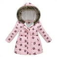 thumbnail image 1 of XXWXYD Kids Boys Girls Floral Print Winter Coat, Cotton Parka Hooded Snowsuit Jacket, Warm F𝗎r-Lined Windproof Puffer Outerwear, Thicken Down Insulated Waterproof, 1 of 8
