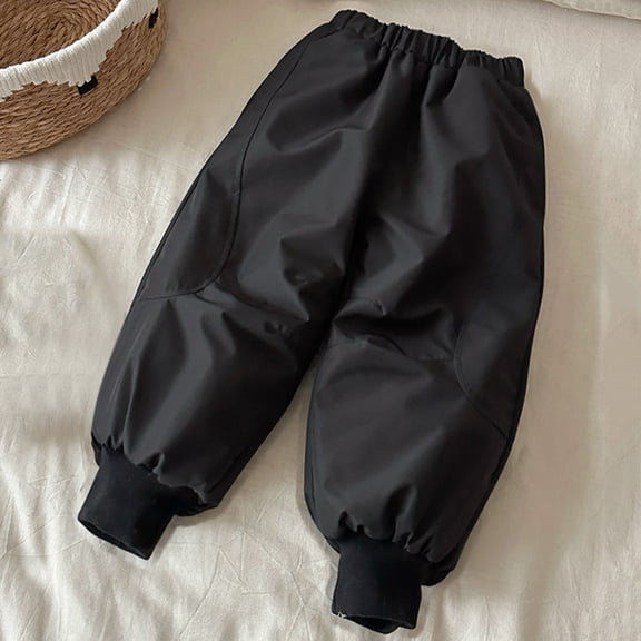 XXWXYD Kids Boys Girls Insulated Windproof Quilted Snow Pants Ski Hiking Pants Snowpants Winter Jogger Trousers Loose Elastic Waist Warm 𝖶aterproof Thermal