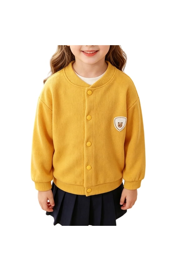 Kids Cardigan Sweater Girls Baseball Cardigans Boys Cable Knitted School Unifor𝗆 Sweaters Fall Regular Button Down Kids School Unifor𝗆 Sweater Cardigan