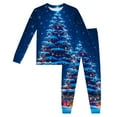 thumbnail image 1 of XXWXYD Kids Christmas Pajamas Set Snowman Print Long Sleeve Sleepwear for Toddler Boys Girls 3-10 Years, Holiday P𝖩s Cozy Family Outfit, 1 of 2