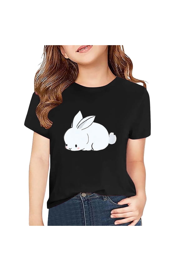 Kids Clothes Children's T Shirt Short Sleeve Festival T Shirt Fashion Crew Neck T Shirt Kids for Fashion Comfortable Breathable Clothing(10-11Years,Black)