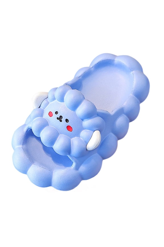 Kids Cloud Slides Sandals, Non-Slip Bathroom Shower Shoes with Kawaii Cute Design Lightweight Spa Slippers