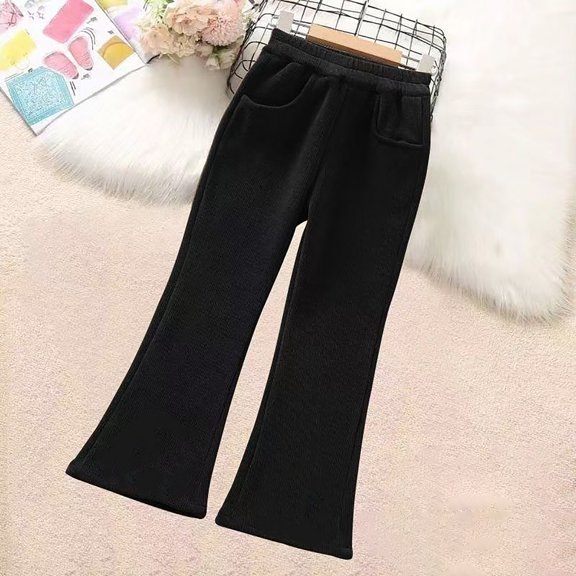 XXWXYD Kids Corduroy Flare Pants Girls Baggy Straight Leg Elastic Waist Trendy Sweatpants Spring Casual Slim Bell Bottoms Joggers Trousers Comfortable Comfy Fashion Stylish Loose