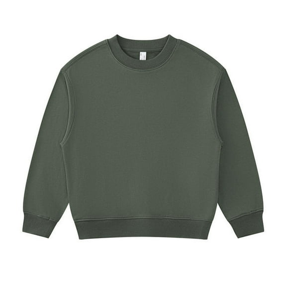 XXWXYD Kids Cotton Long Sleeve Crewneck Sweatshirt American Style Sporty Casual Solid Color Basic Top for Boys Girls