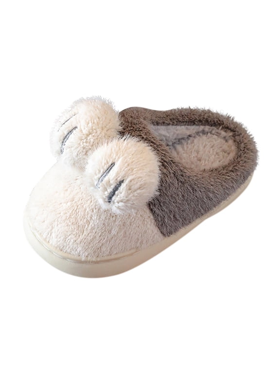 Kids Cotton Slippers with Memory 𝖥oam , Comfy House Shoes for Girls Boys, Winter Warm Indoor Bedroom Slippers Non-Slip Sole