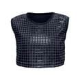 thumbnail image 1 of XXWXYD Kids Dance Crop Top Sports Training Exercise Workout Cami Metallic Plaid Jazz Vest Sleeveless Athletic Performance Stretchy Breathable Yoga Gym, 1 of 3
