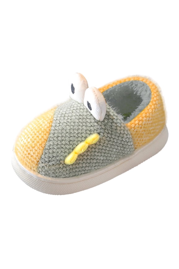 Kids Dinosaur Slippers with Memory 𝖥oam , Comfy House Shoes for Girls Boys, Winter Warm Indoor Bedroom Home Slippers Non-Slip