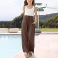 thumbnail image 1 of XXWXYD Kids Elastic Waist Casual Pants with Pockets Straight Leg Solid Color Loose Fit Everyday Trousers for Boys Girls, 1 of 6