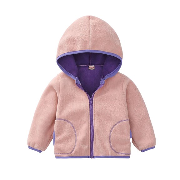 XXWXYD Kids Fleece Full-Zip Hooded Jacket Casual Fuzzy Sherpa Jackets for Boys Girls Winter Outdoor Sports Coat Toddler Girls Zip Up Hoodie Fall Fashion Fall Fleece Hoodie for Toddler Kids