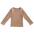 thumbnail image 1 of XXWXYD Kids Fleece Long Sleeve Shirt Crewneck Cotton Warm Cozy, Thermal Basic Layering Pullover Top For Boys Girls Fall Winter Casual Back-to-School Home Clothing 0-12 Years, 1 of 7