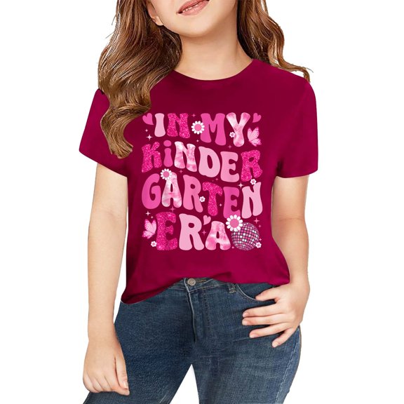 XXWXYD Kids Flower Teacher Appreciation Shirt, Kindergarten Educator Inspirational Tee, Back to School Casual Comfort Fit Graphic Top